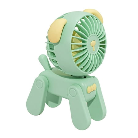 

EDFRWWS Cute Pet Dog Fan Electricity Saving Mute Handheld Fan for Outdoor (Green)