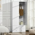thumbnail image 2 of HOMCOM Wardrobe Closet, Armoire with Drawers and Hanging Rail for Bedroom, 2 of 10