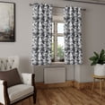 thumbnail image 2 of Ambesonne Flora Grommet Curtain, Greyscale Bloom Motifs, 50" x 54", Charcoal Grey Pale Grey, 2 of 6