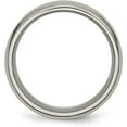 thumbnail image 3 of Chisel Titanium Brushed and Polished 8.2mm Grooved Beveled Edge Band - Ring Size 11.5, 3 of 8