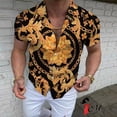 thumbnail image 3 of Primavera Y Verano Nueva Camisa Para Hombre Hawaiana Casual Impresión 3d Letra Ropa Delgada Manga Corta Cuello De Turn-Down Camisas Botónpangjing, 3 of 4