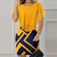thumbnail image 5 of Retro Round Neck Dress with Flying Sleeve Soft All-match Leisure Dress for Women Daily Wear, 5 of 5