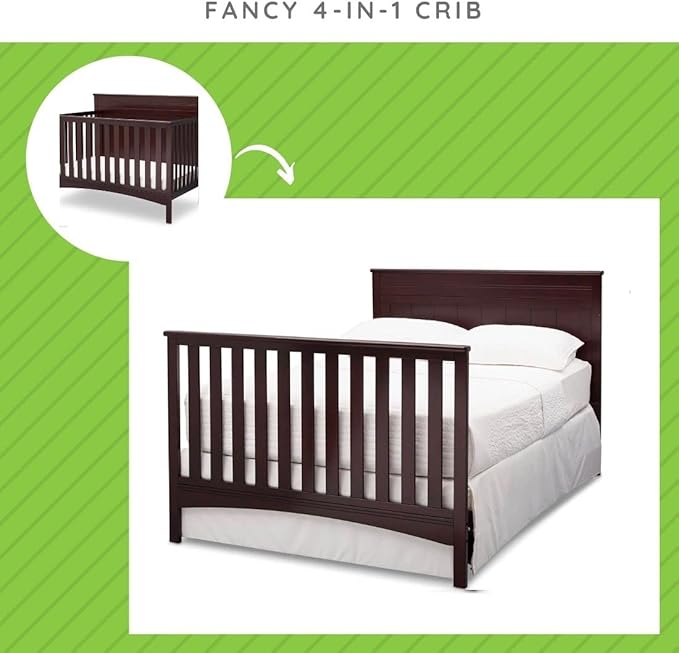 Full-Size Conversion Kit Bed Rails for Fancy Crib by Delta Children - #0050 (Dark Chocolate - 207)