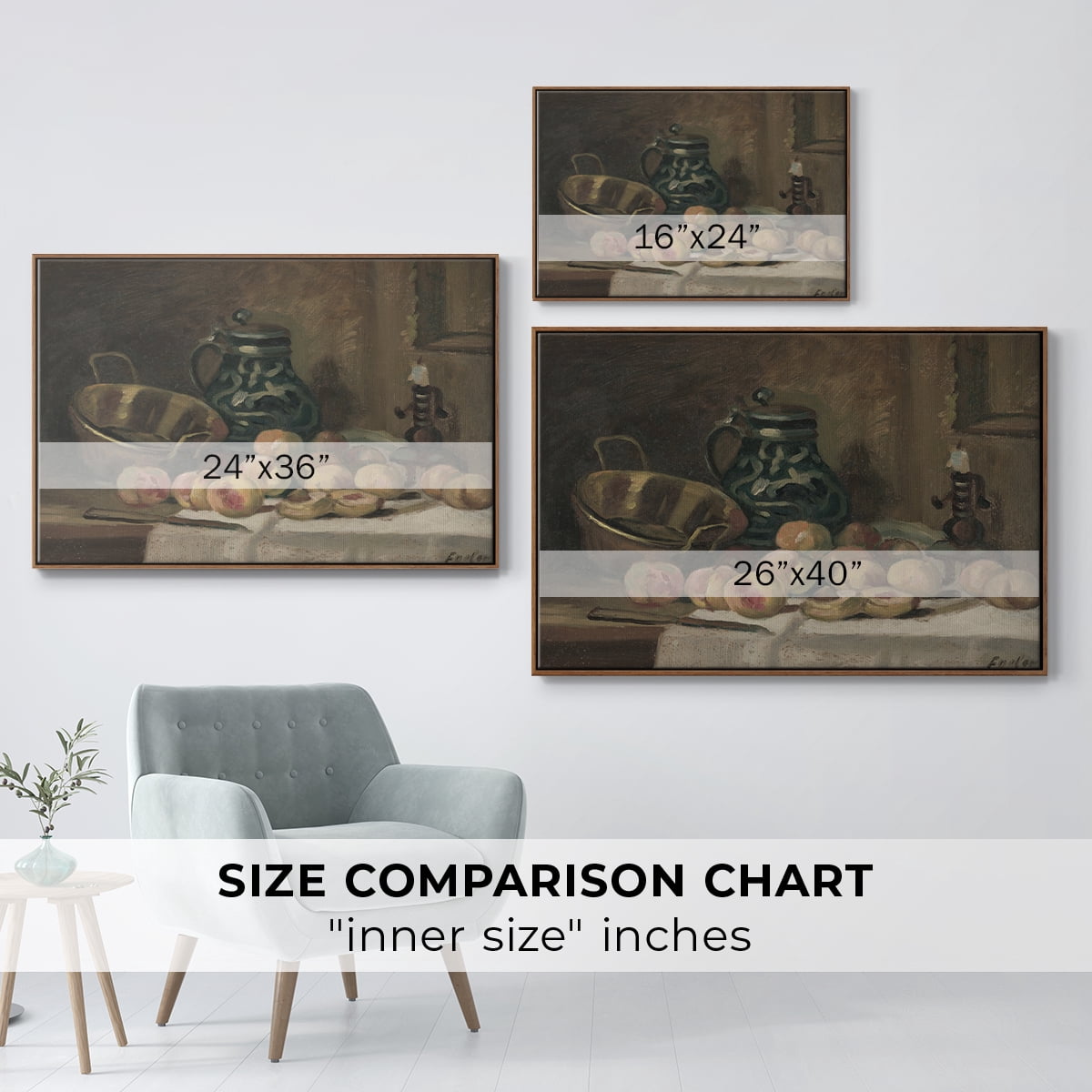 Vintage Botanical Print-XLIX By Wexford Home Framed in Walnut Wood Gallery Wrapped Canvas 25 in. x 37 in.