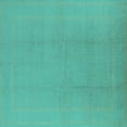 thumbnail image 1 of Ahgly Company Indoor Square Solid Turquoise Blue Modern Area Rugs, 4' Square, 1 of 4
