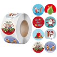 thumbnail image 1 of 2026 Christmas Festival Labels Stickers Pieces Round Shape Label Sticker Roll Holiday Bag Envelope Sticker Christmas Craft Decorations Party Supplies, 1 of 5
