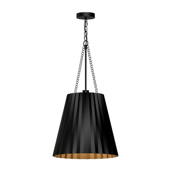 PD528116MB-Alora Lighting-Plisse - 1 Light Pendant-27.25 Inches Tall and 16 Inches Wide-Matte Black Finish    -Traditional Installation