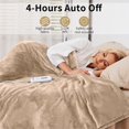 thumbnail image 4 of Electric Heated Blanket Full Size 50'' x 60'' Extra-Warm Lightweight Cozy Luxury Electric Blanket Machine Washable with 3 Heating Levels Auto-Off ,ETL Certification - Grey, 4 of 7