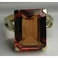 thumbnail image 4 of LBG Solid 14K Yellow Gold Large 16x12mm Octagon cut Orange Cubic Zirconia CZ Ring - Size 5.75 - Sizes 5 to 12, 4 of 4