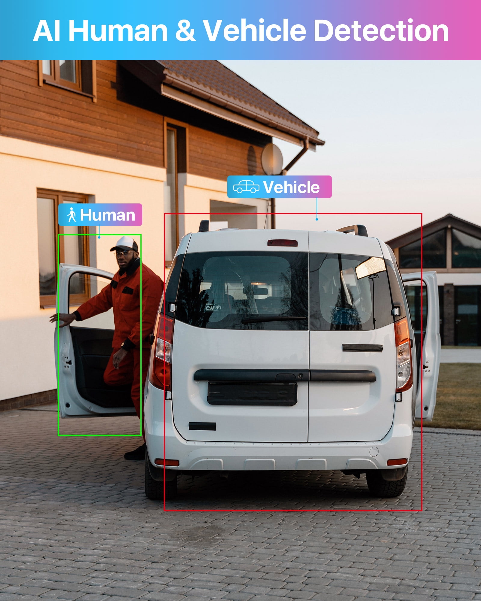3K Lite Security Camera System, ZOSI H.265+ 8CH Wired DVR with 1TB HDD, 4pcs Outdoor 1080P Cameras with AI Human/Vehicle Detection, 120ft Night Vision, Weatherproof, 24/7 Recording