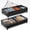 Black Wooden 90cm-2 pack, variant on Wooden Under Bed Storage with Wheels, Rolling Under the Bed Storage Bins with Removable Lid, Metal Under Bed Drawers for Clothes and Shoes in Bedroom or Living Room(Black Wood-1pack)