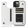 thumbnail image 3 of For iPhone 14 Pro Max Wallet Case with Card Holder, Premium PU Leather Kickstand Credit Card Slots Case,[RFID Blocking] Double Magnetic Clasp Back Flip Durable Shockproof Cover, White, 3 of 10