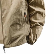 QSAWXQZ Men's Lightweight Windbreaker Jacket Long Sleeve Hooded Sun Protection Coat Breathable Thin Outdoor Hiking Jacket with Pockets 2XL