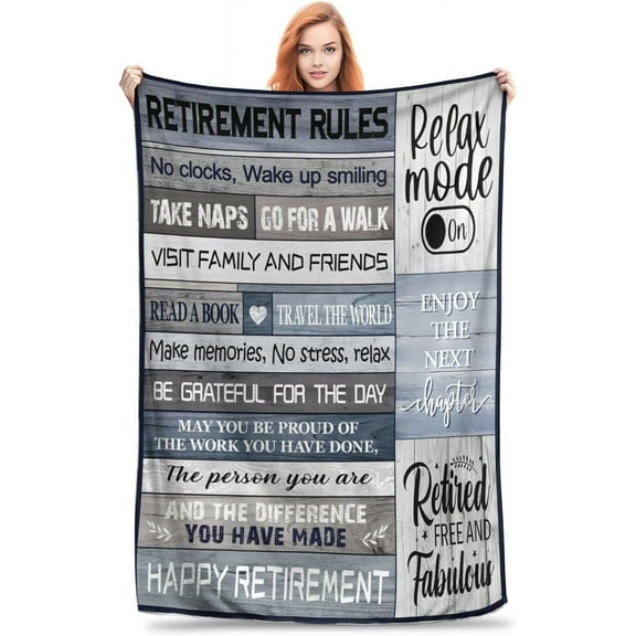 Retirement Gifts for Men Women 2025, Happy Retirement Gifts Blanket 50"x60", Funny Retirement Gifts for Men, Best Retired Gifts for Coworker, Cool Retirement Decorations Men