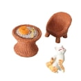 thumbnail image 4 of Figura de gato en miniatura, modelo de mesa y silla, juguete realista de juego de simulación con muebles, modelo para micropaisaje de jardín de hadas. Gato con la cabeza levantada, 4 of 8