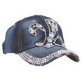 thumbnail image 2 of Top Headwear Stone y gema Fleur-de-lis Denim angustiado Gorra de béisbol TOP HEADWEAR Gorra de béisbol, 2 of 2