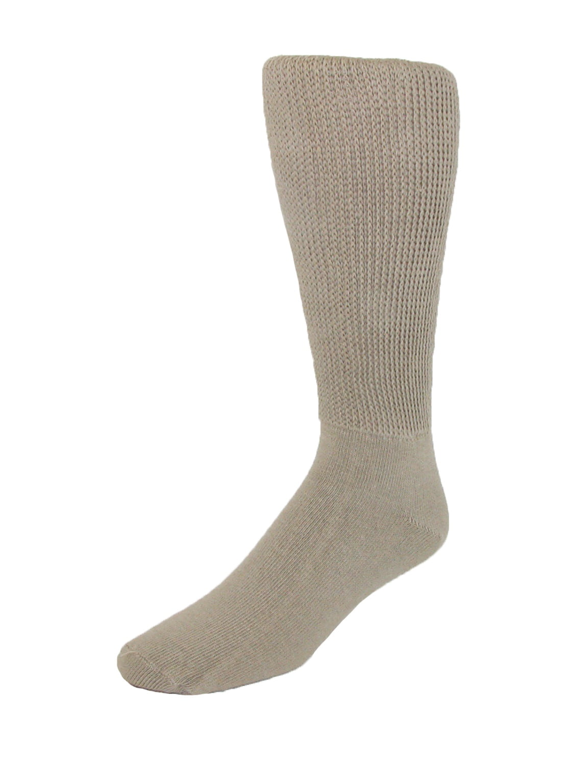 Extra Wide Socks Size Large Mens Cotton Mid Calf Athletic Socks, Tan