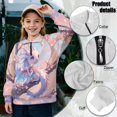 thumbnail image 6 of Uorisanigo Girls Oversized Sweatshirts Cherry Blossom Dragon Long Sleeve Half Zip Pullover Sweatshirt Lightweight Athletic Pullover Tops Half Zip Mock Neck Hoodies Jackets Trendy Clothes, 6 of 7