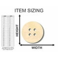 thumbnail image 2 of Unfinished Wood Button Shape - Sewing - Craft - up to 46" DIY 3" / 1/2", 2 of 3