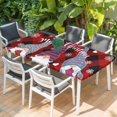 thumbnail image 2 of Christmas Gnomes Table Cloths for 5 Foot Rectangle Tables, Buffalo Plaid Xmas Winter Snowflakes Patio Waterproof Elastic Fitted Tablecloths, Washable Rectangular Table Cover for Camping, 2 of 8