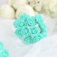 thumbnail image 4 of BalsaCircle 48 Turquoise Faux Roses 4" Artificial Foam Flowers Stems Wedding Centerpieces, 4 of 7