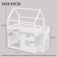 thumbnail image 4 of Harper & Bright Designs Full Size House Loft Bed with LED Light, Wooden Loft Bed with Shelves, Stairway Loft Bed with Guardrail & Ladder for Girls and Boys, White, 4 of 8