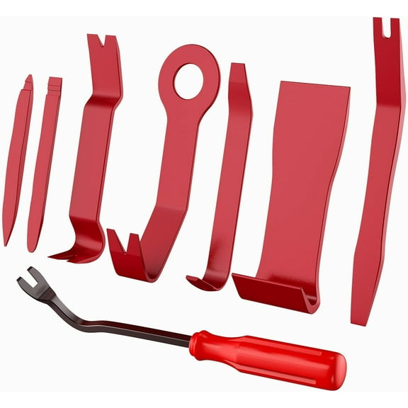 Nilight Auto Trim Removal Tool Set Red No-Scratch Pry Tool Kit for Car Audio 8-Piece