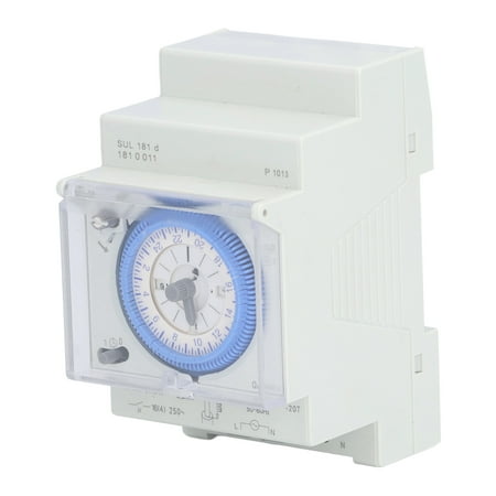

Time Control Switch DIN Rail Memory Function 24 Hours Mechanical Switching Timer For Light For Lamp For Indoor