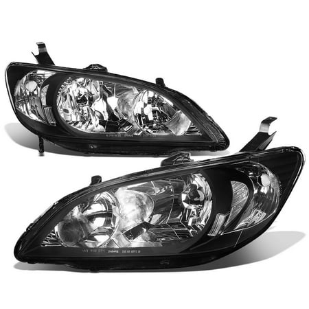 2005 Honda Civic Headlight - For 2004 to 2005 Honda Civic Headlight Black Housing Clear Corner Headlamp EM / ES 2 / 4 Door Left+Right