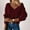 Wine, variant on Babysbule Women's Fashion Sweater Fashion Women Fashion V-neck Loose Pullover Solid Color Long Sleeves Sweater Tops