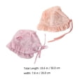 thumbnail image 3 of 2 gorros de encaje para bebé, gorros de protección solar para niña (rosa, naranja), 3 of 5