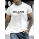 thumbnail image 1 of Men'S Milano Italy Print T-Shirt, Casual Crew Neck Short Sleeve Tee, 95% Polyester 5% Elastane, Slight Stretch Knit Fabric, Regular Fit, Summer Top for Adults - 180gsm, 1 of 5