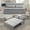 Light Grey, variant on Mjkone Queen Size Convertible Sofa Bed, Modern Pull Out Linen Sleeper Sofa Couch, Revesible Couch Bed with Cushions&Throw Pillows for Small Place/Apartment/Living Room/Office/Studio (Dark Gray)