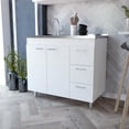 thumbnail image 2 of Ferretti Utility Sink with Three Drawers and Double Door Cabinet White, 2 of 8