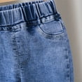 thumbnail image 5 of XBASW Toddler Kids Flare Denim Pants for Girl's Elastic Waist Raw Hem Jeans Spring Fall Trousers 1-6Y, 5 of 12