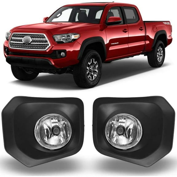 Halogen Clear Lens Fog Lights Pair Set for 2016-2023 Toyota Tacoma(fit SR & SR5 models only), Wiring Kit and Switch Included