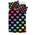 thumbnail image 1 of Juego de cama He02 Heart Rainbow Pattern Print Design, 1 of 5