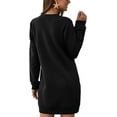 thumbnail image 2 of HLSOHJP Women's Winter Sweatshirt Dress Fleece Lined Pullover Shirt with Pockets Warm, 2 of 4