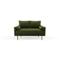 thumbnail image 3 of Pemberly Row 58" Upholstered Velvet & Metal Loveseat in Green, 3 of 11