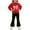 Red, variant on Cethrio Girls Outfit Sets, Graphic Long Sleeve 2 Piece Hoodies and Pants Sets Black Size 7-8