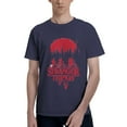 thumbnail image 1 of Stranger Things Group Shot Bike Ride Upside Down Silhouette Men's Basic Short Sleeve T-Shirt Navy Blue Medium, 1 of 5