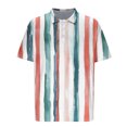 thumbnail image 5 of Blusa y camisa de manga corta con cuello vuelto para hombre, informal, de moda, de color liso, con botones, solapa y hebilla de gancho, camiseta de manga corta de poliéster para hombre., 5 of 5