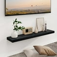 thumbnail image 6 of Floating Shelves for Wall, 40Inch Floating Shelves Set of 2, Hanging Shelf with Invisible Brackets, Wood Shelves for Living Room, Bedroom, Kitchen, Black, 6 of 11