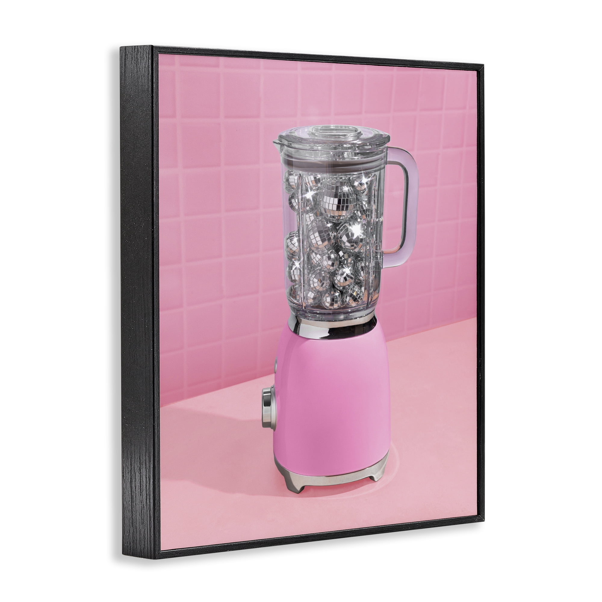 Stupell Industries Disco Drink Blender over Pink Black Framed Giclee Art, design by LISH Creative
