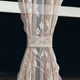 thumbnail image 2 of Warm Home Designs Pair of 2 Gold Linen Lace French Door Curtains. 52 nch Wide by 72 Inches Long. Doorway Sidelight Curtains Come with 2 Matching Tie-Backs. ROS Linen 52x72, 2 of 5