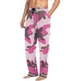 thumbnail image 4 of Men's Pajama Pants with Pockets Sleepwear Lounge Pants Stretch Casual Camo Pink Camouflage, 4 of 6