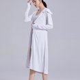 thumbnail image 2 of Women's Sunshirt Long Jacket with Hood UV-Protection Full Zip Up Mid Length Full Sleeve Sun Shirt Cover Up (XL, White), 2 of 5