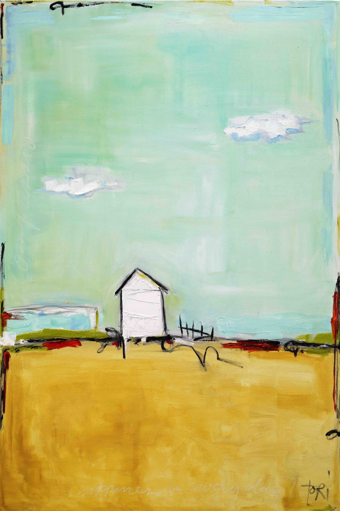 Marmont Hill "Happiness Everyday" by Tori Campisi Painting Print on Canvas