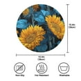 thumbnail image 3 of 15.4" Round Placemat Set of 1 Polyester Fabric Place Mats Non-Slip Dining Kitchen Table Mats for Kitchen Party Decor Blue Leaves and Sunflowers, 3 of 5