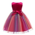 thumbnail image 2 of Diconna Robe Formelle pour Enfants, Sequins Fleuris Col Rond Sans Manches une Pièce, 2 of 3